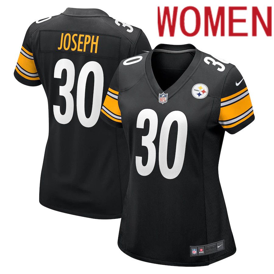 Women Pittsburgh Steelers #30 Karl Joseph Nike Black Game NFL Jersey